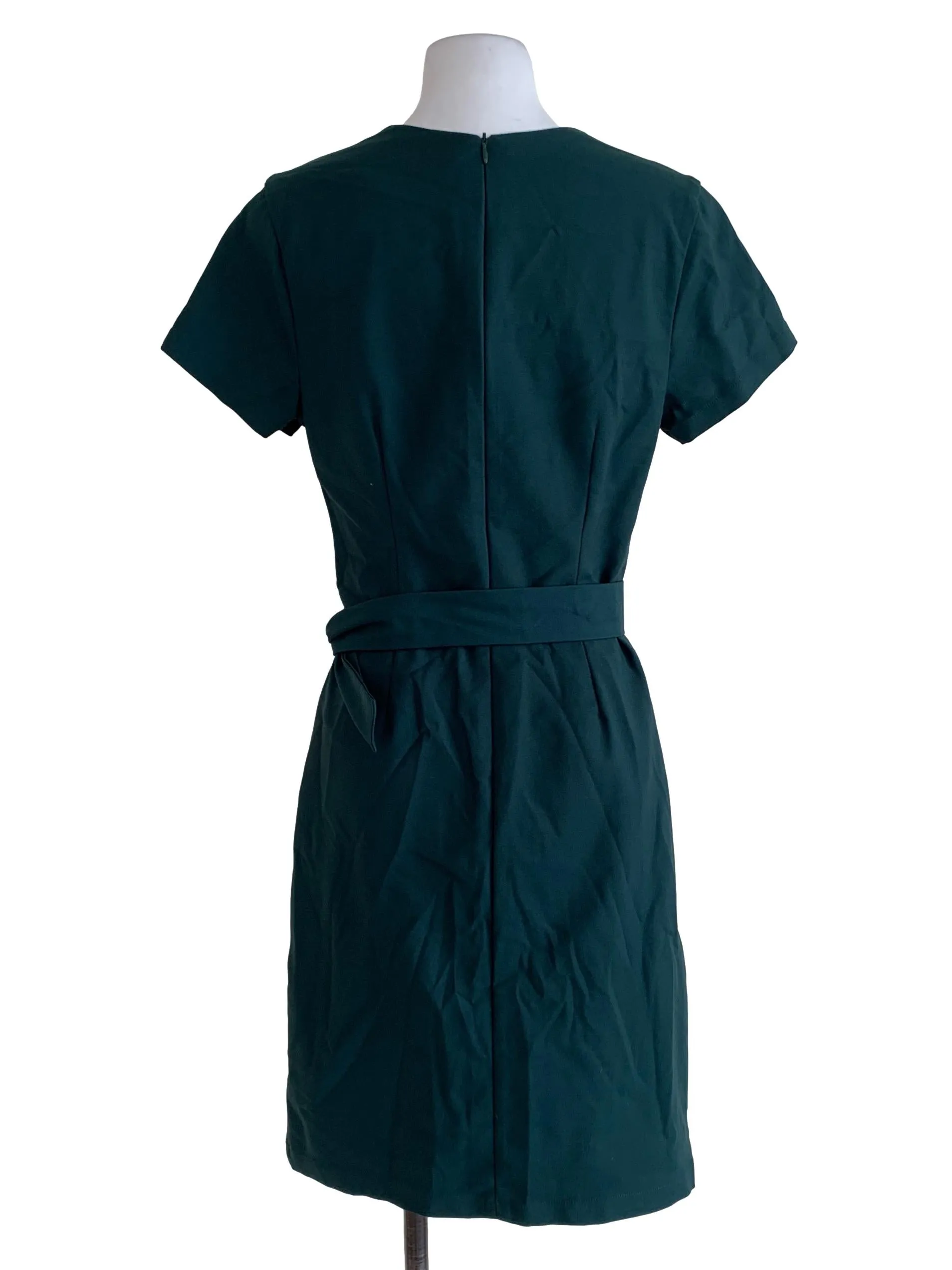 Pine Green Plain Sheath Dress