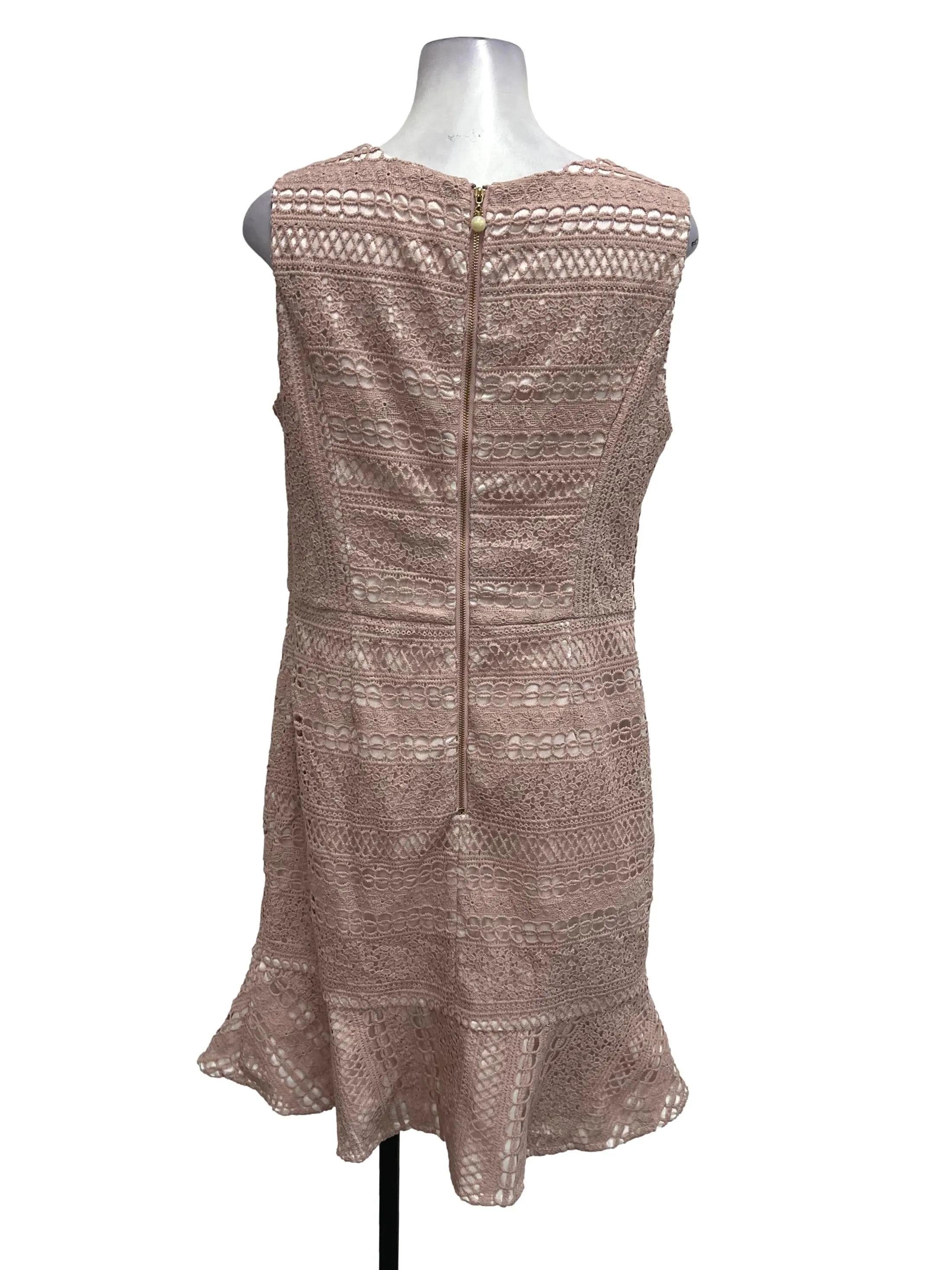 Pink Eyelet Sheath Dress