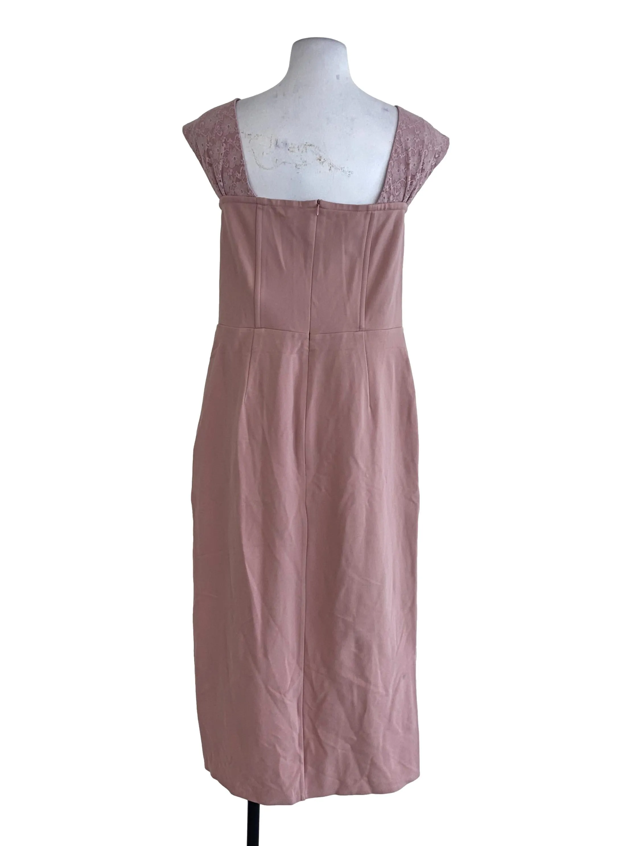 Pink Lace Sheath Dress