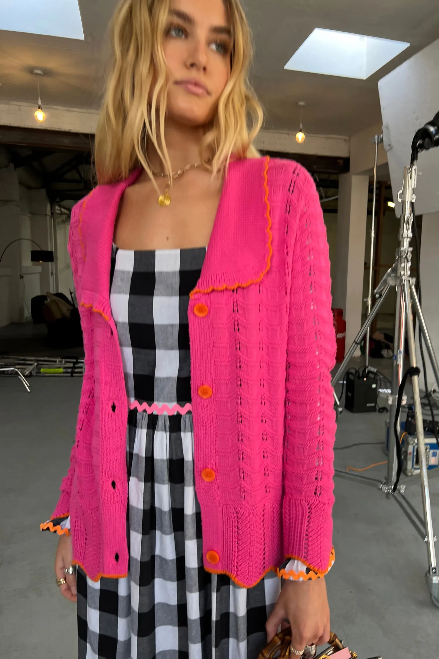 Pink Longline Willa Cardigan