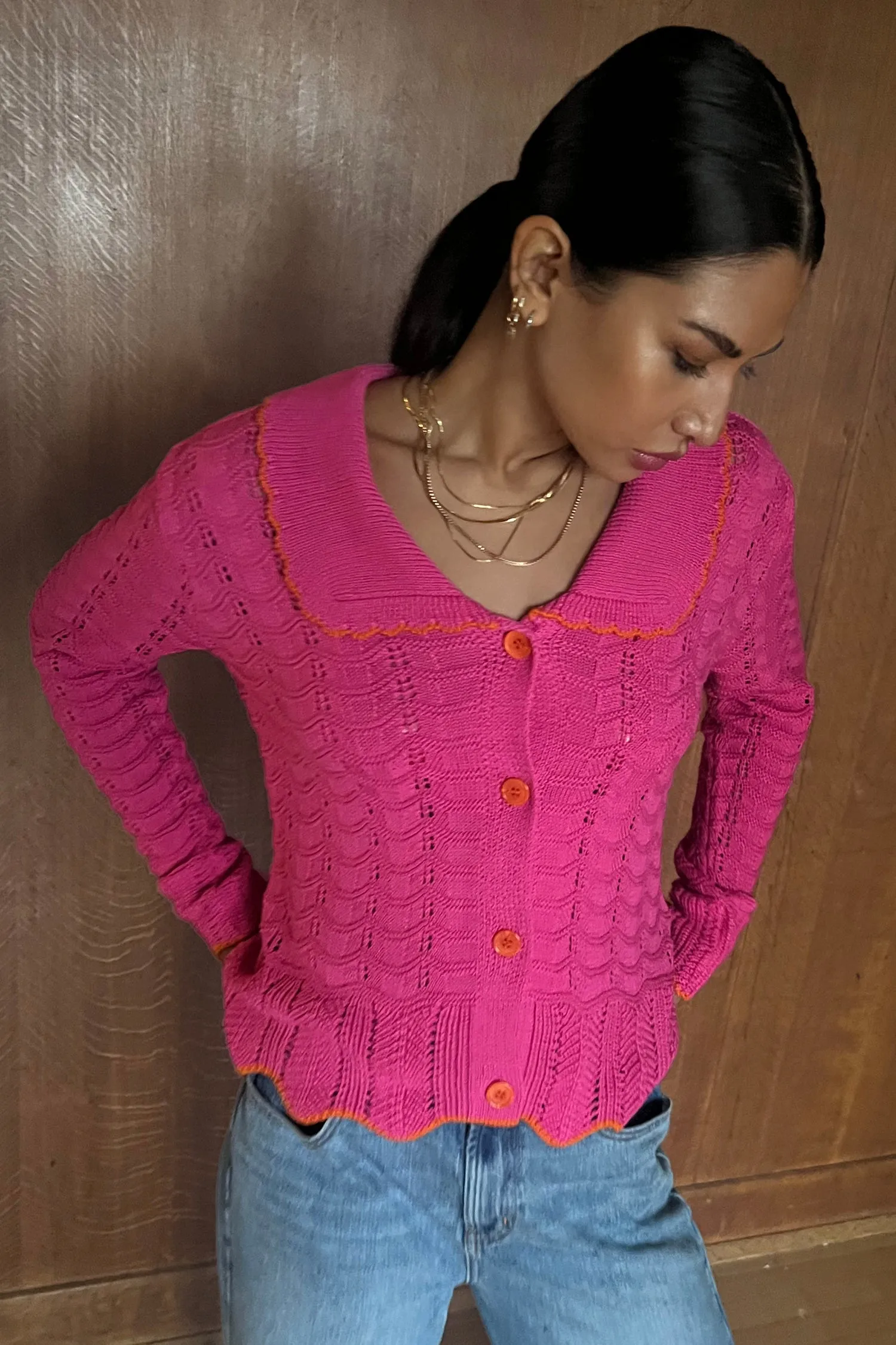 Pink Longline Willa Cardigan