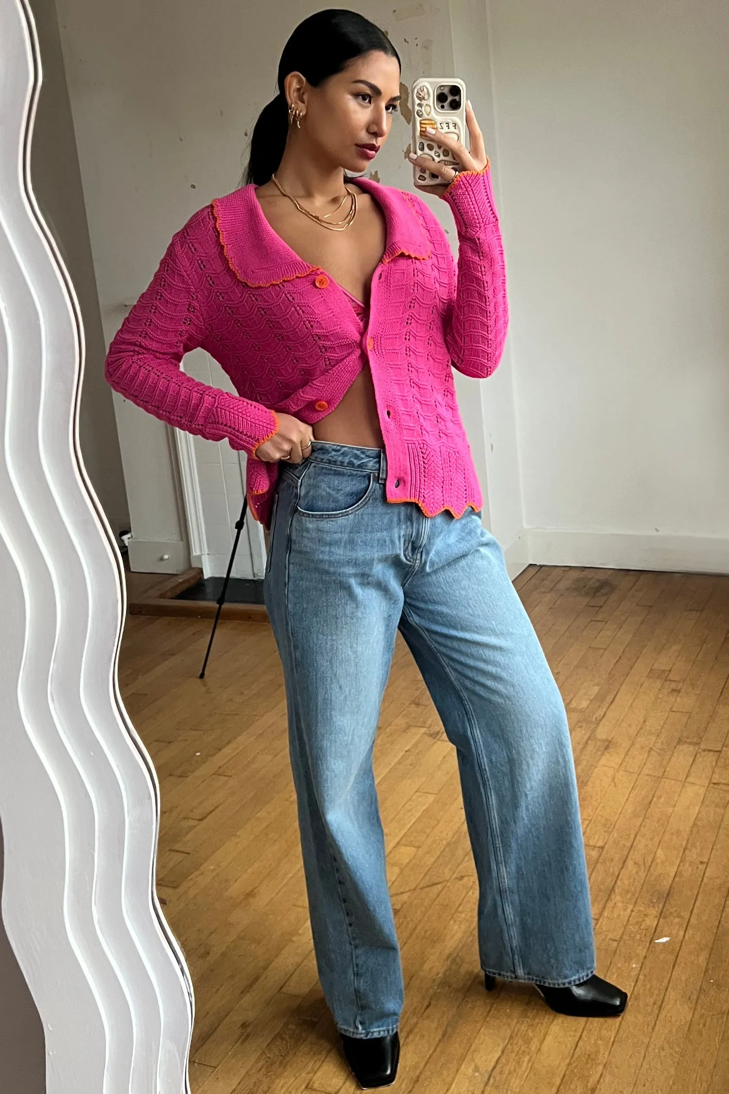 Pink Longline Willa Cardigan
