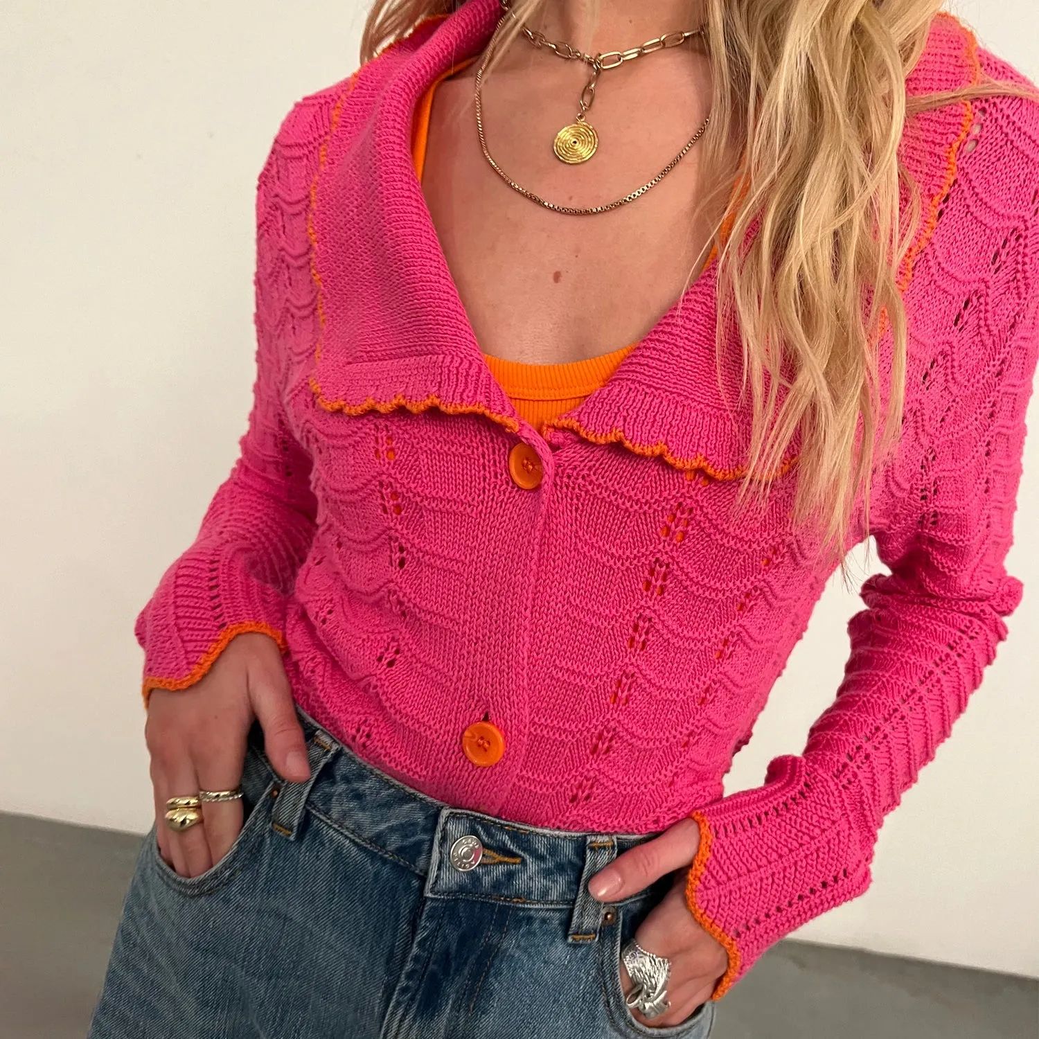 Pink Longline Willa Cardigan