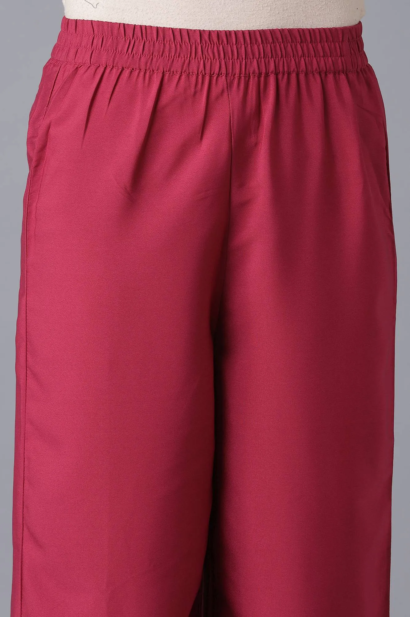 Pink Printed Ethnic kurta and Culottes Set