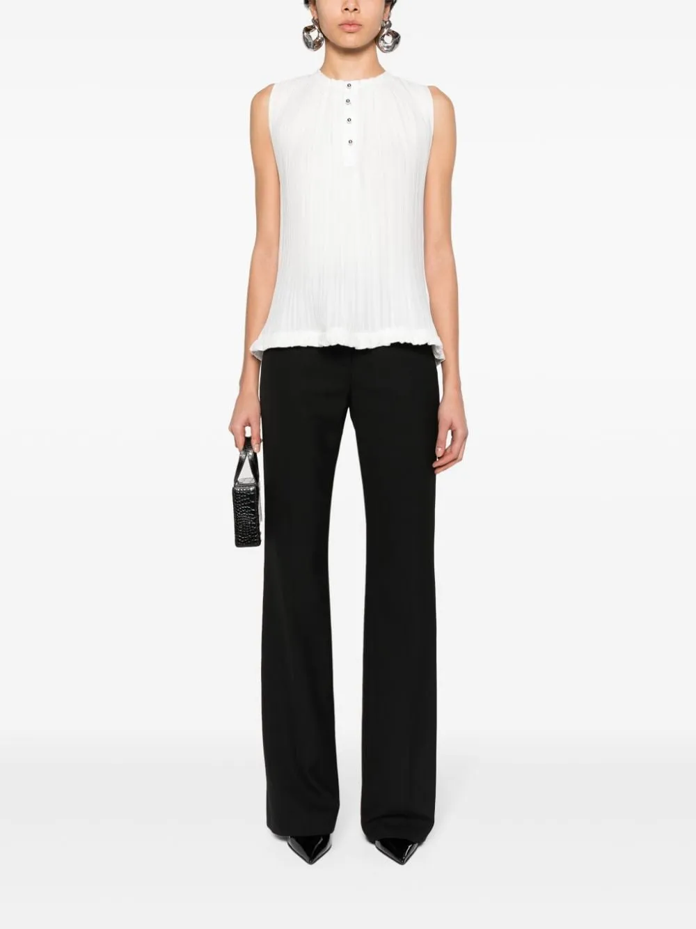 Pleated sleeveless top