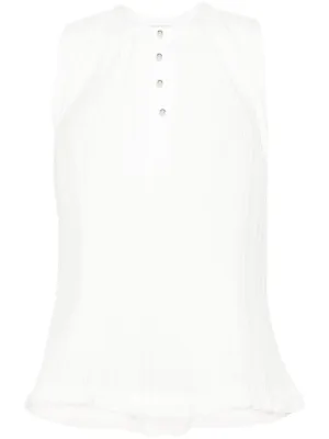 Pleated sleeveless top