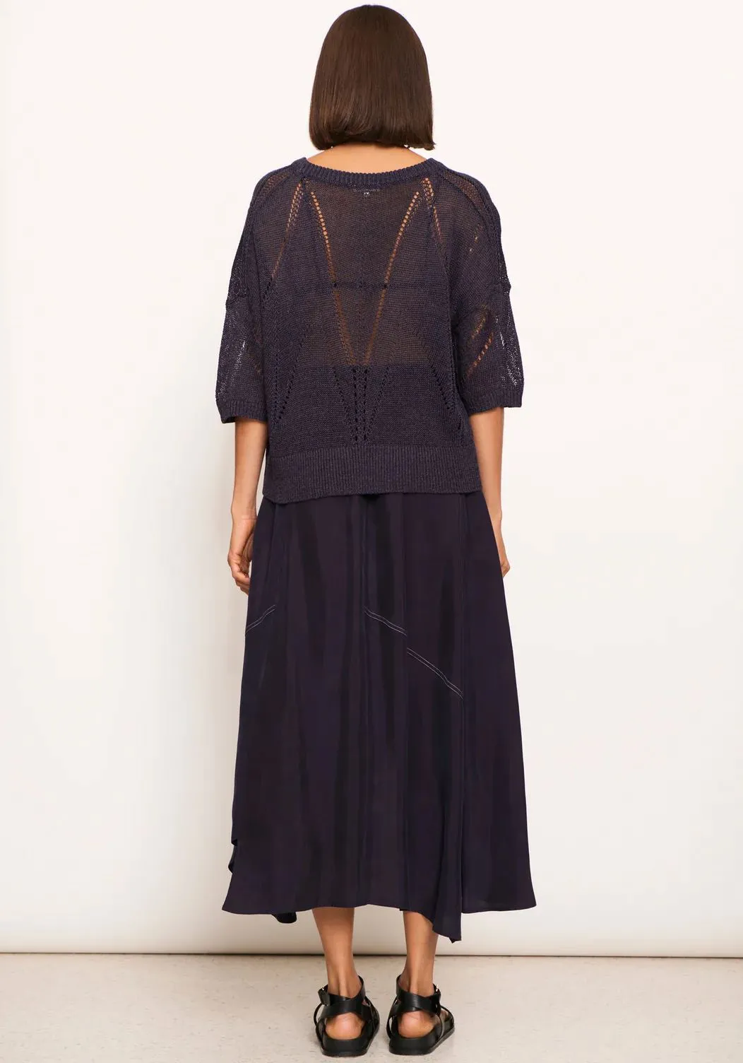 POL Pier Pointelle Knit Tee - Ink