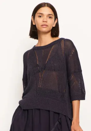 POL Pier Pointelle Knit Tee - Ink