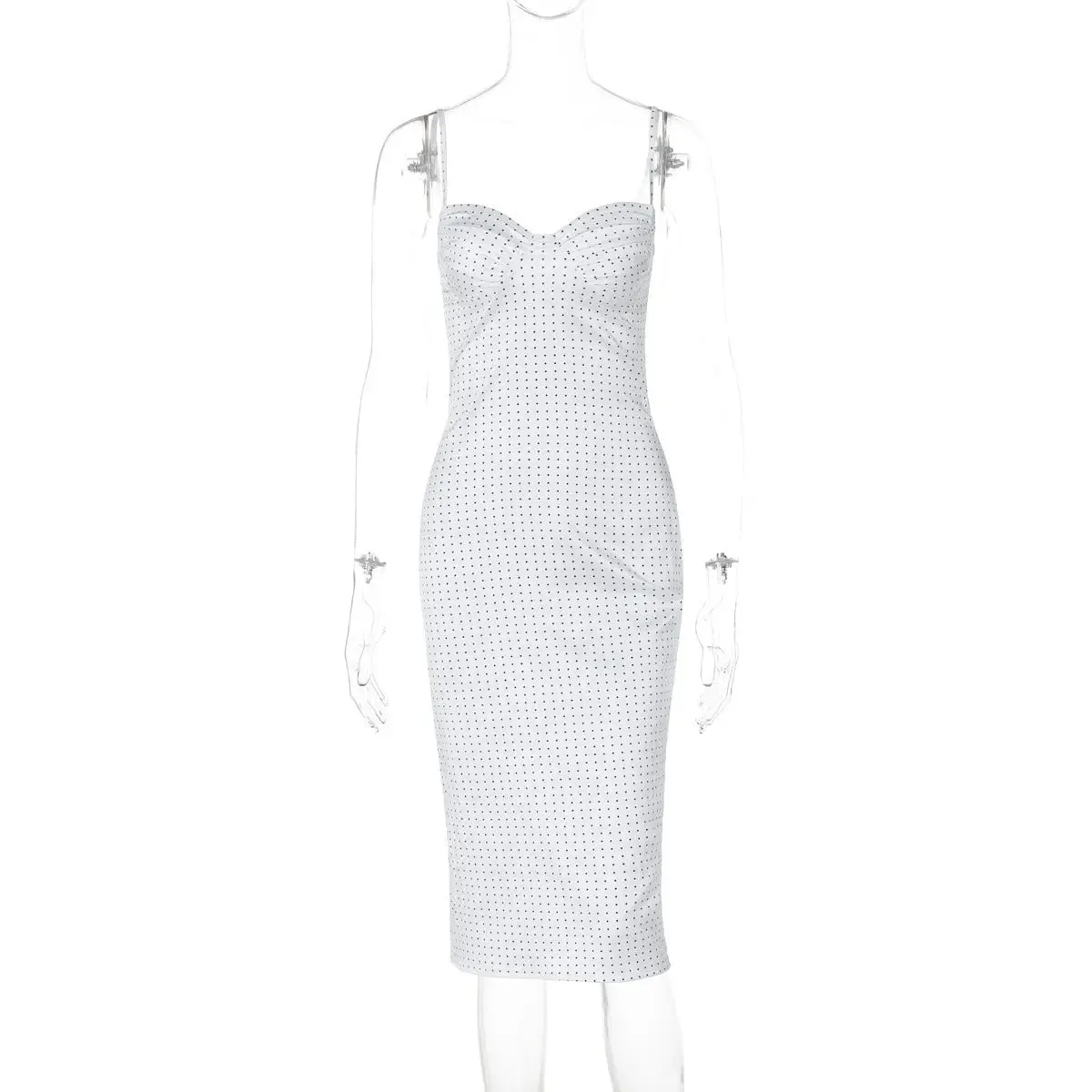 Polka Dot Midi Dress - Sexy Slim-fit Sheath Dress for Women