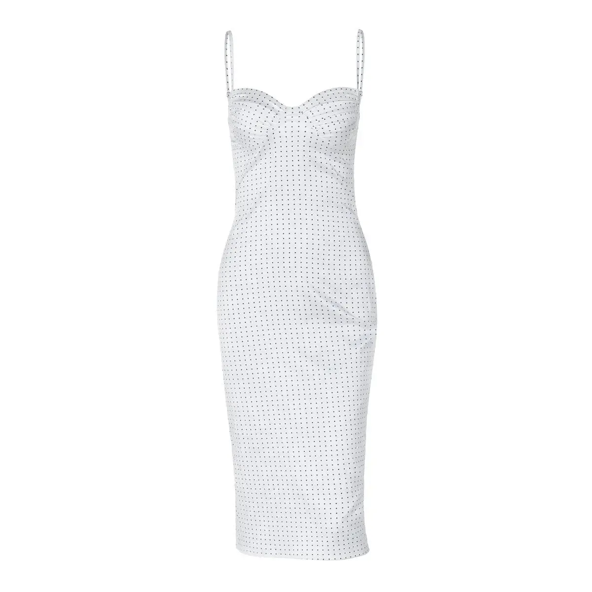Polka Dot Midi Dress - Sexy Slim-fit Sheath Dress for Women