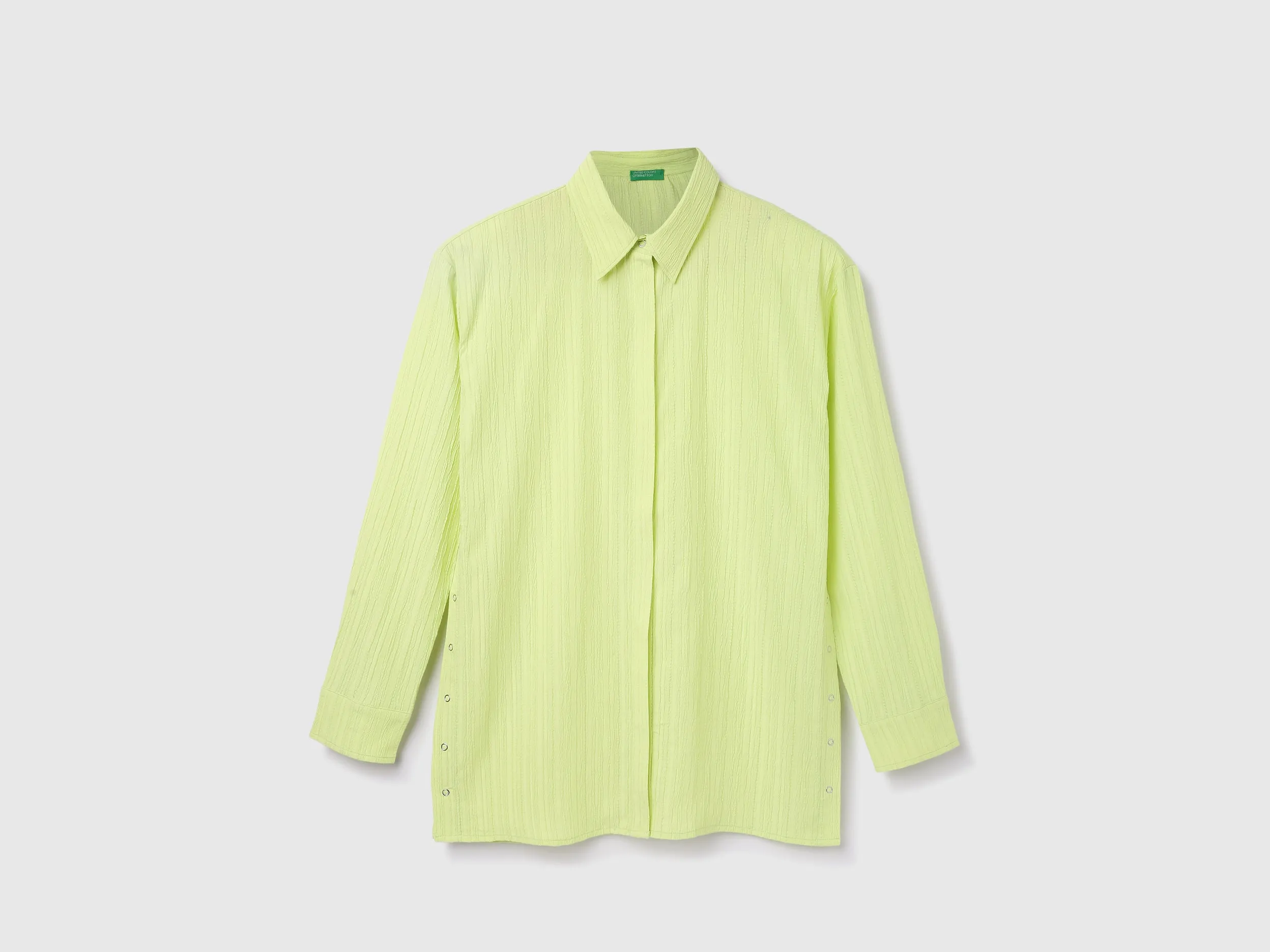Polyester Solid Spread Collar Women Shirts