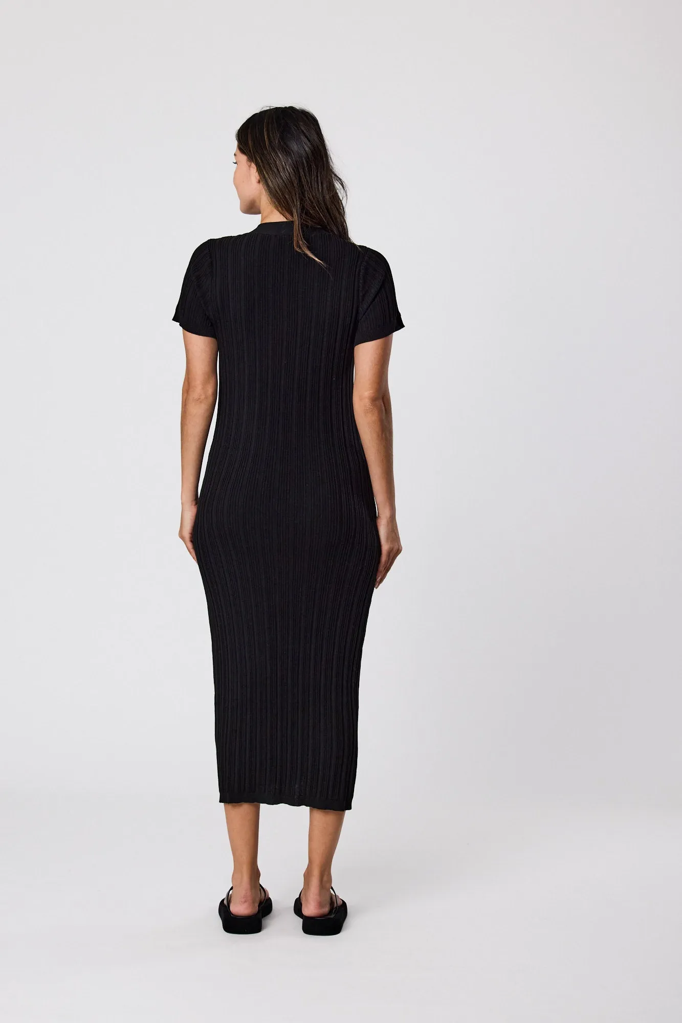 Poolside Maxi Knit Dress - Black