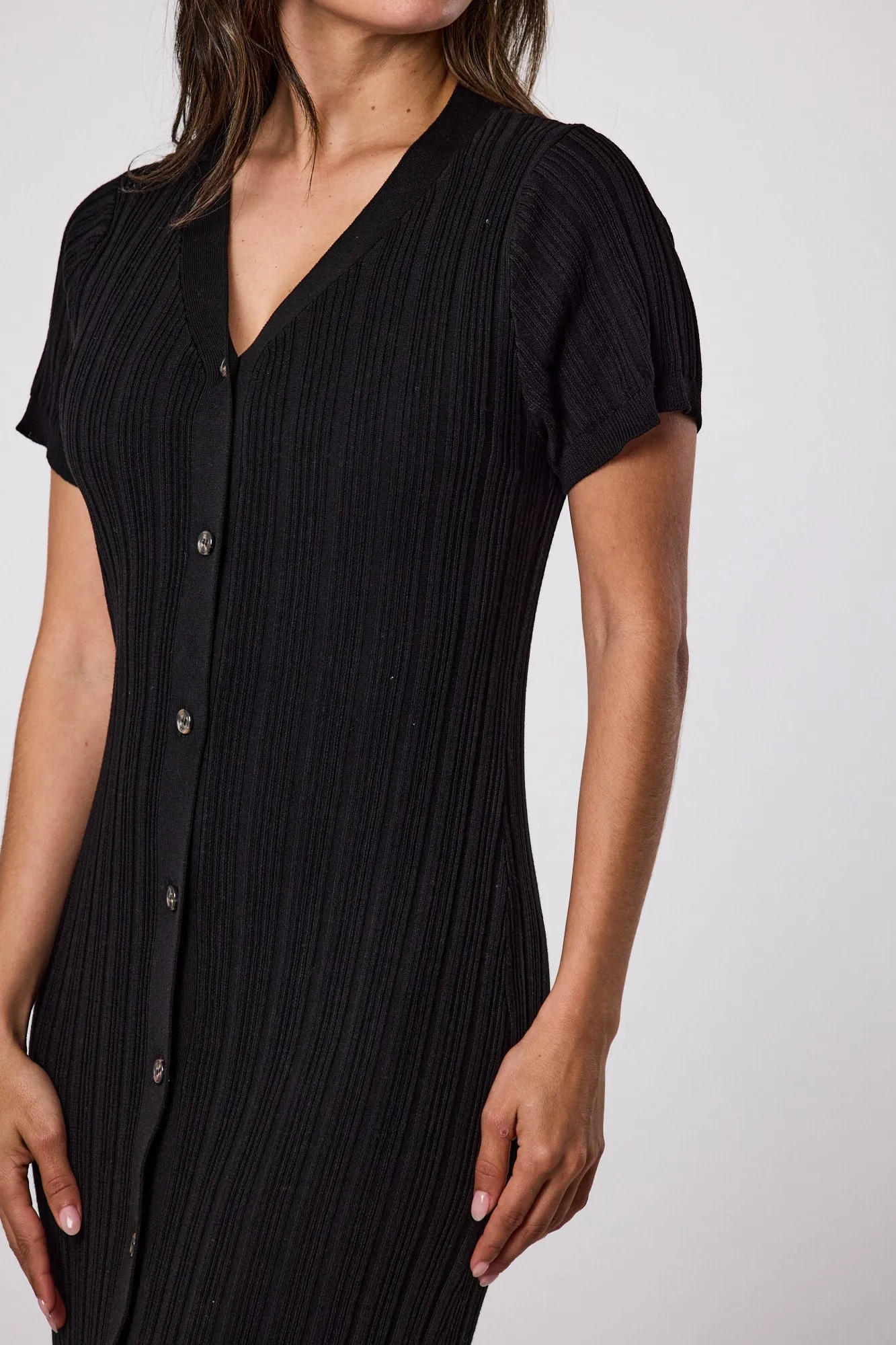 Poolside Maxi Knit Dress - Black