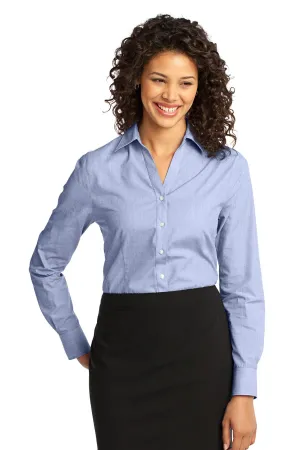 Port Authority Women's Crosshatch Easy Care Shirt. L640 Chambray Blue