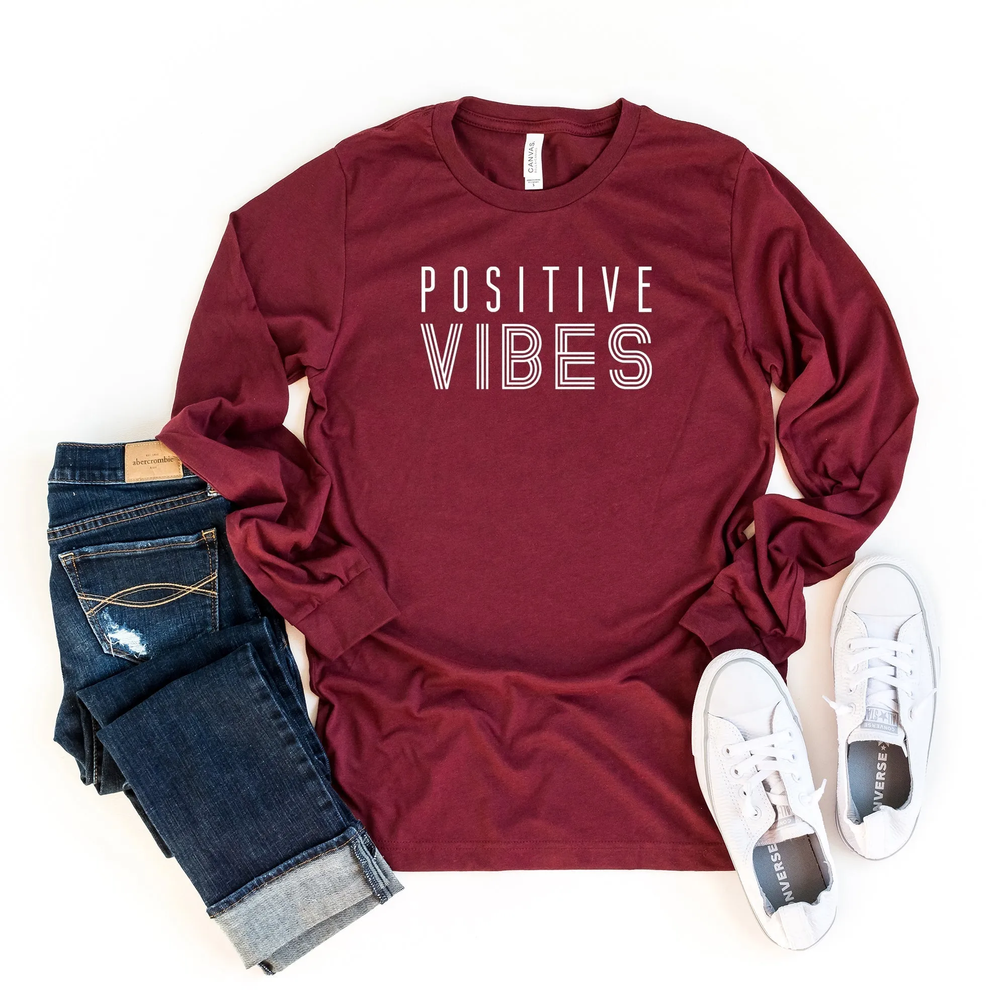 Positive Vibes | Long Sleeve Crew Neck