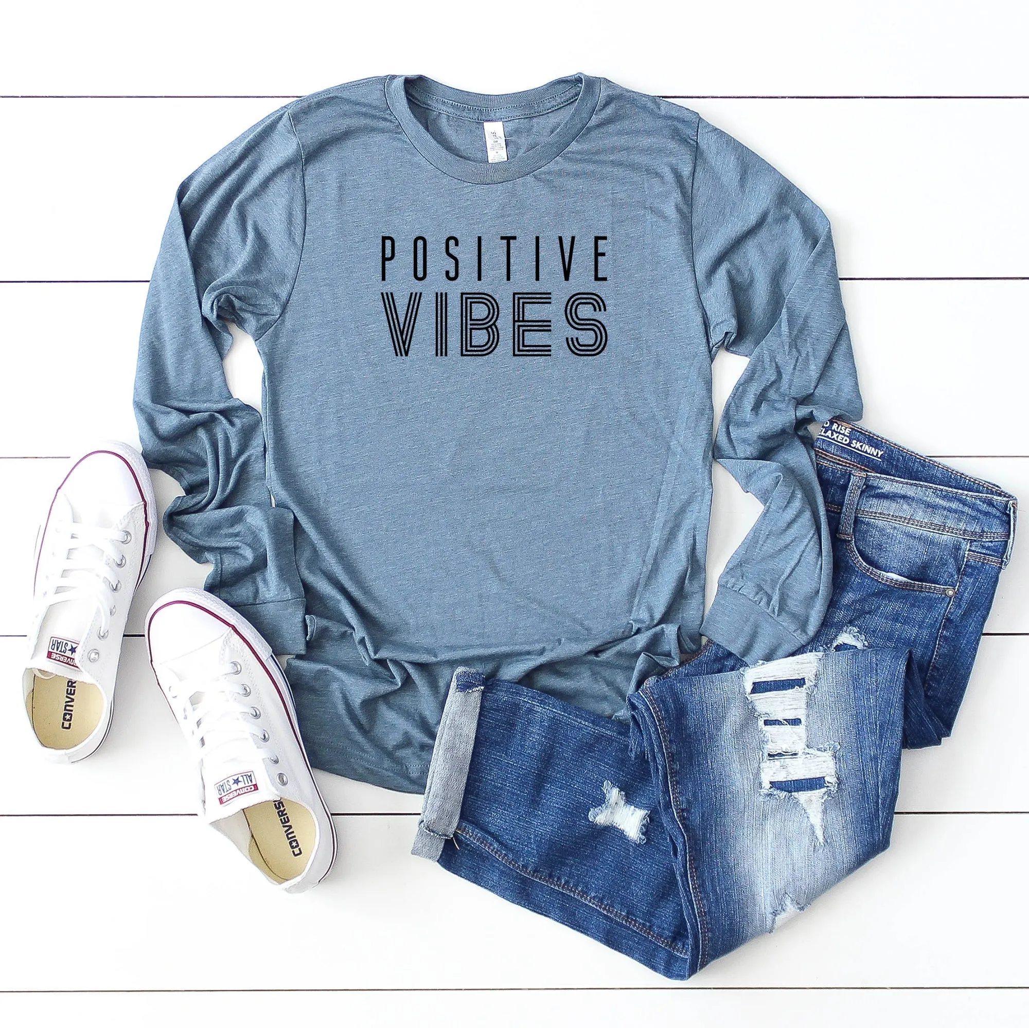 Positive Vibes | Long Sleeve Crew Neck