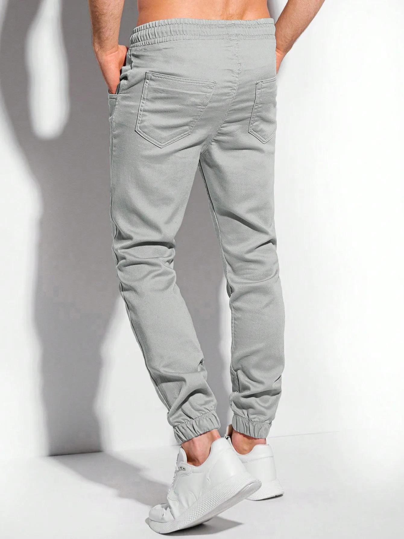 QA Basics Men Drawstring Waist Slant Pocket Pants