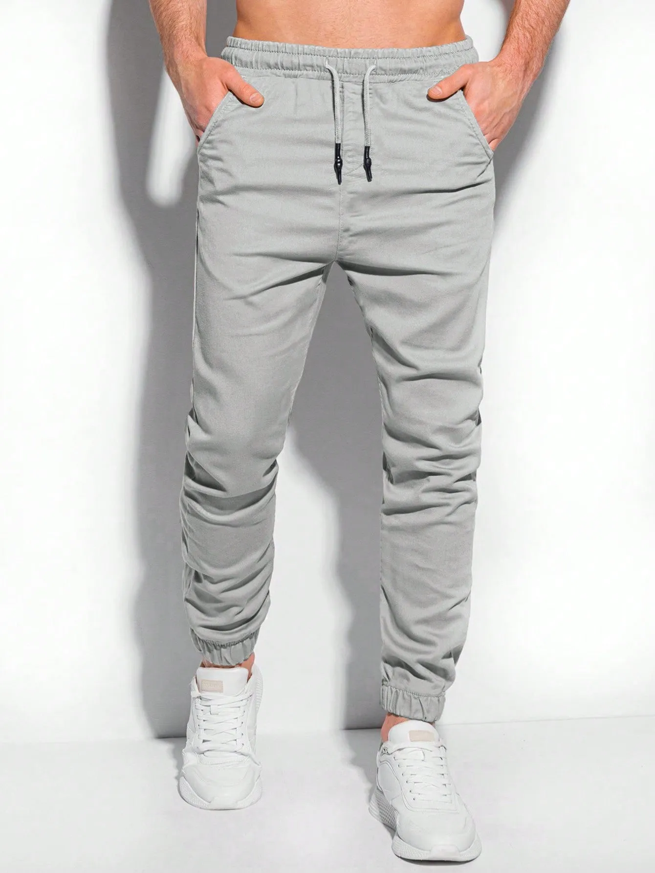 QA Basics Men Drawstring Waist Slant Pocket Pants