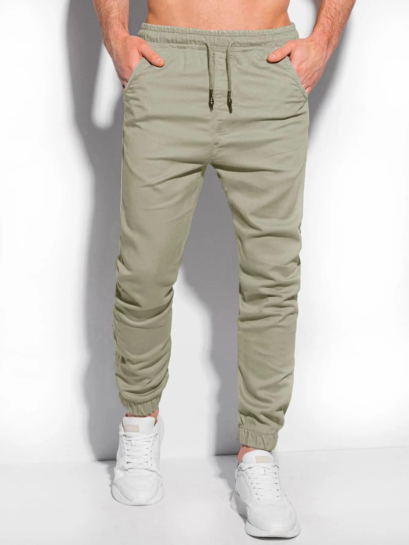 QA Basics Men Drawstring Waist Slant Pocket Pants
