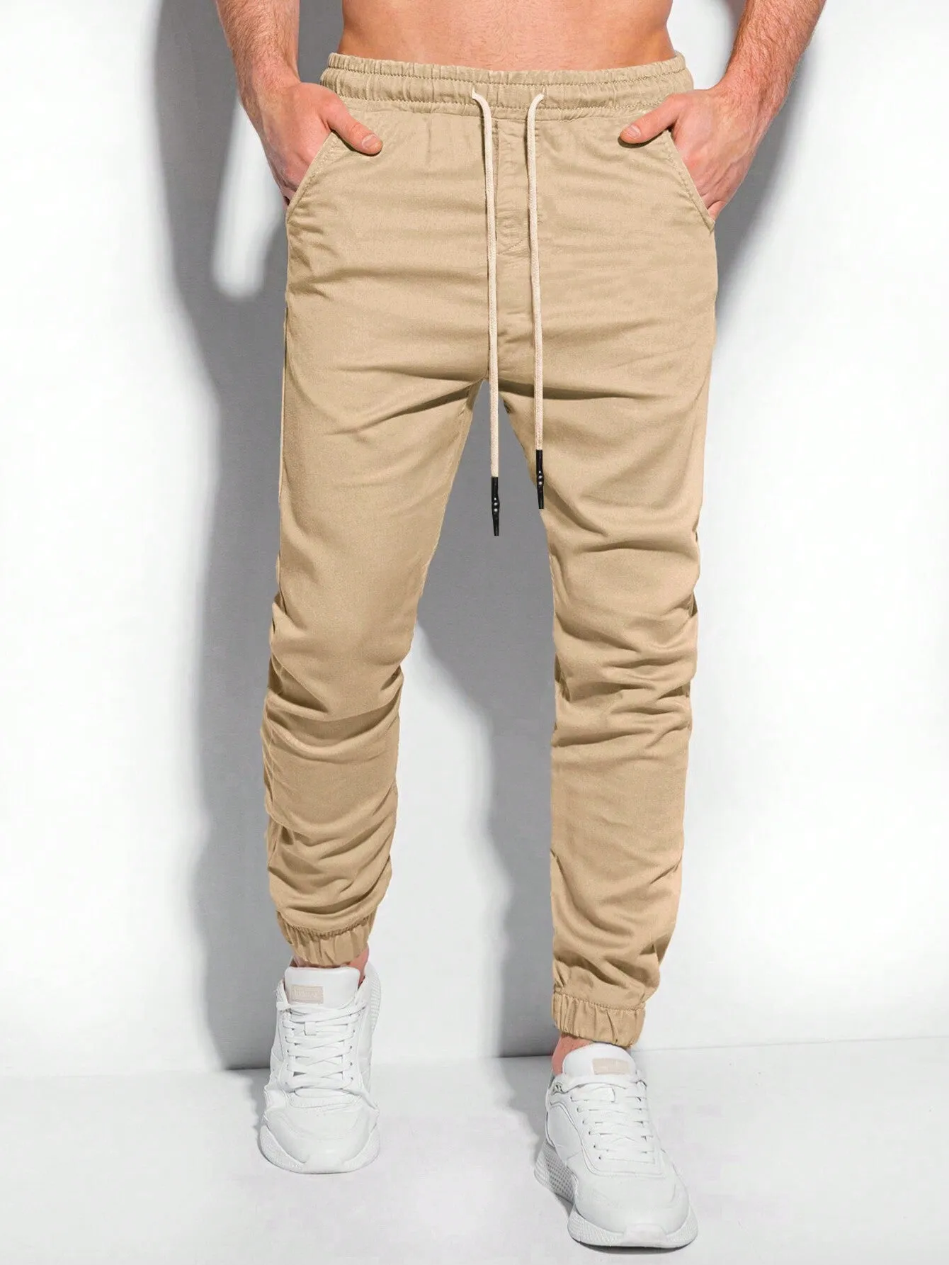QA Basics Men Drawstring Waist Slant Pocket Pants