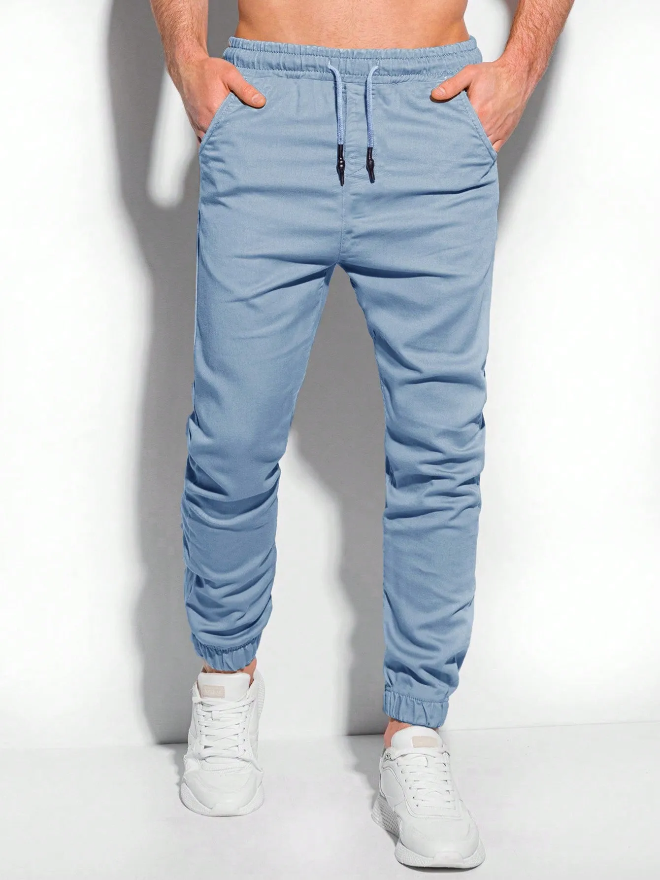 QA Basics Men Drawstring Waist Slant Pocket Pants