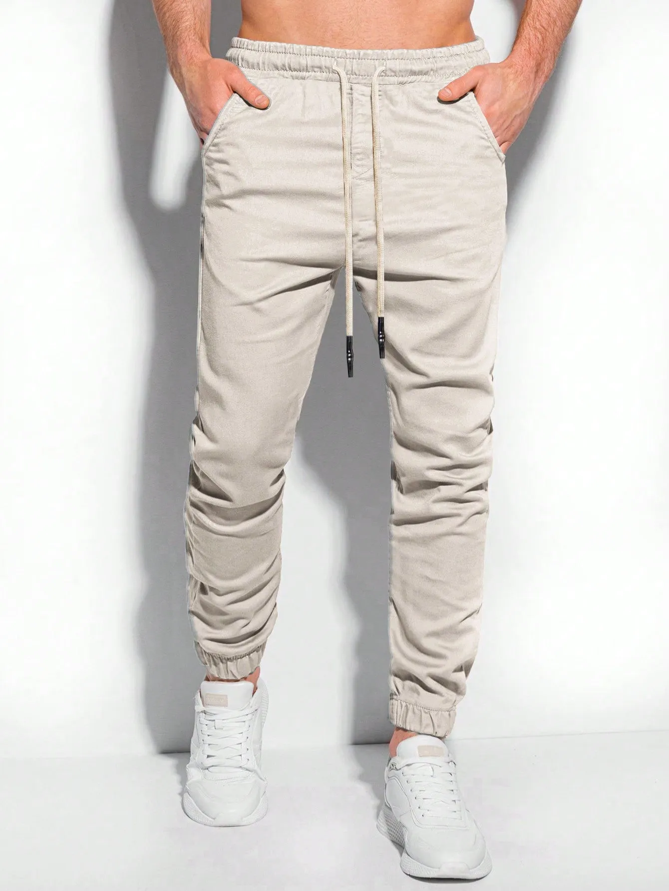 QA Basics Men Drawstring Waist Slant Pocket Pants