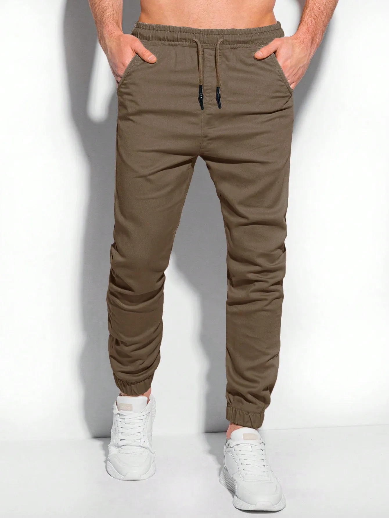 QA Basics Men Drawstring Waist Slant Pocket Pants