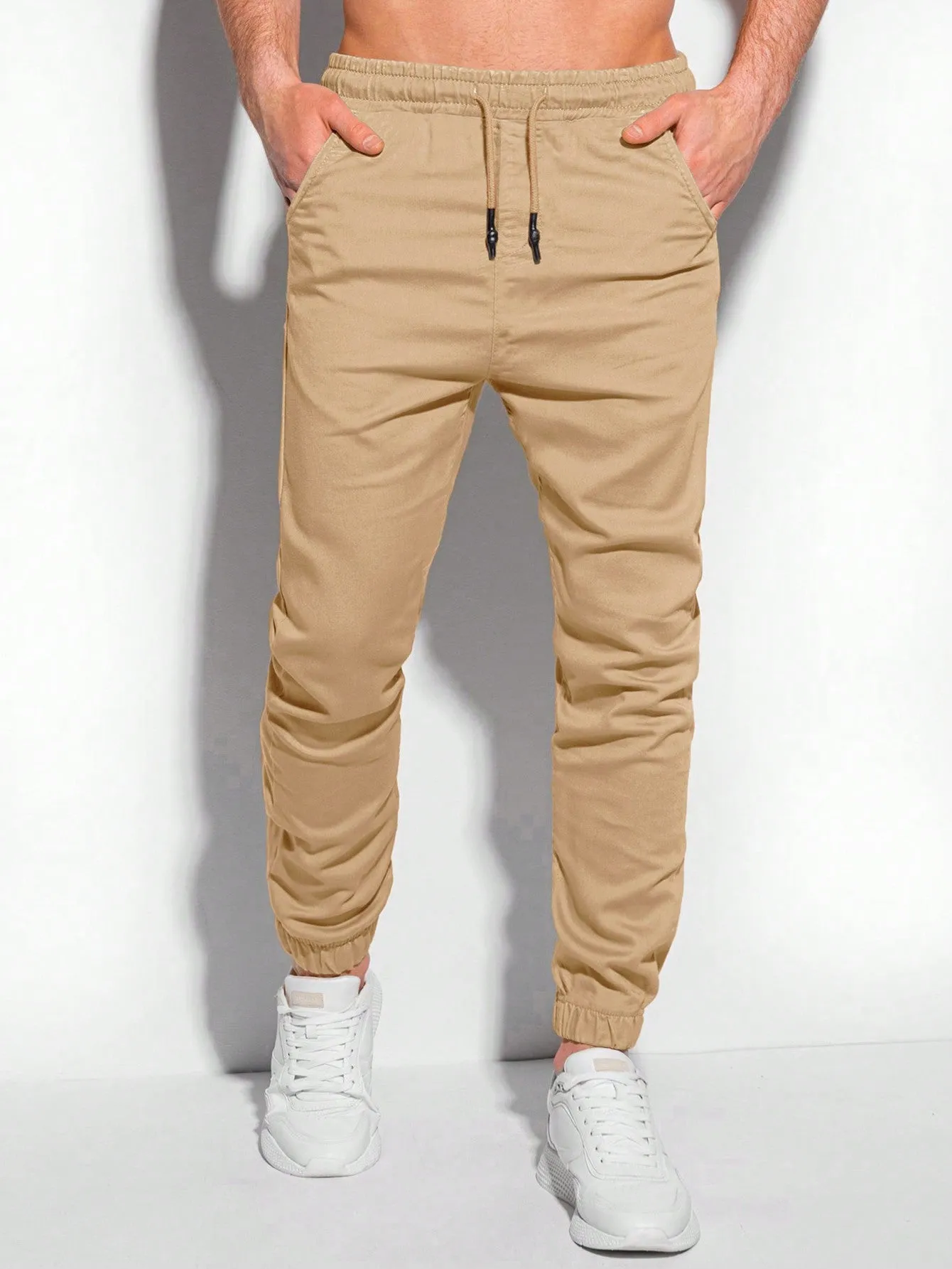 QA Basics Men Drawstring Waist Slant Pocket Pants