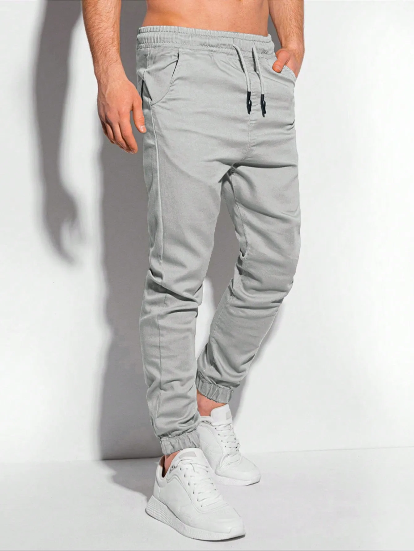 QA Basics Men Drawstring Waist Slant Pocket Pants