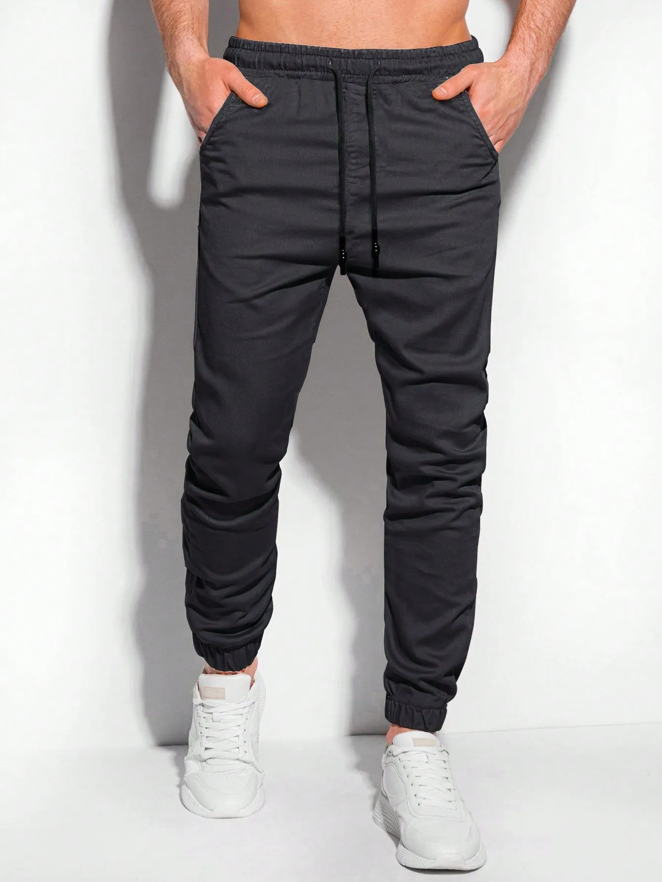 QA Basics Men Drawstring Waist Slant Pocket Pants