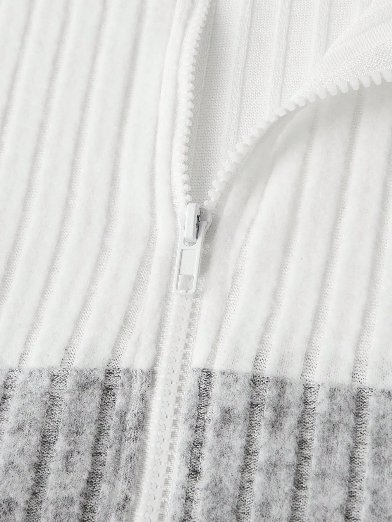 QA Homme Men'S Colorblock Zipper Half Placket Drawstring Hooded T-Shirt