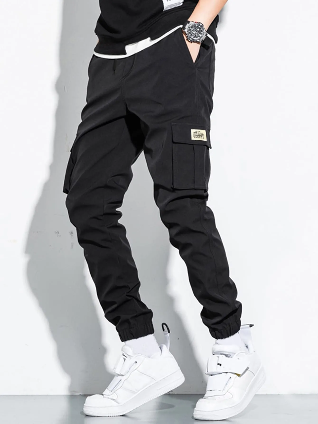 QA Hypemode Men Flap Pocket Cargo Trousers