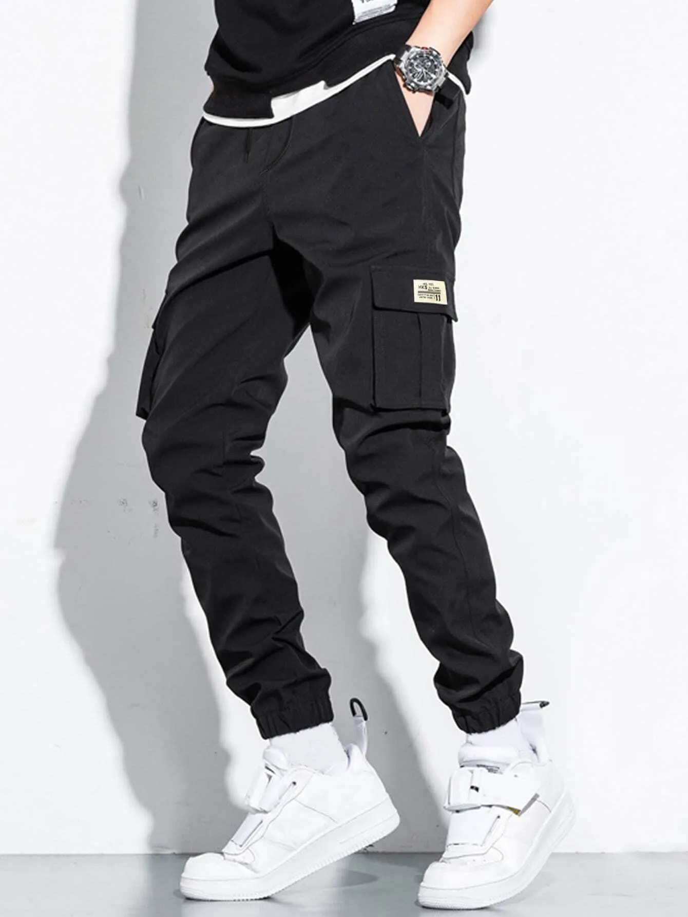 QA Hypemode Men Flap Pocket Cargo Trousers