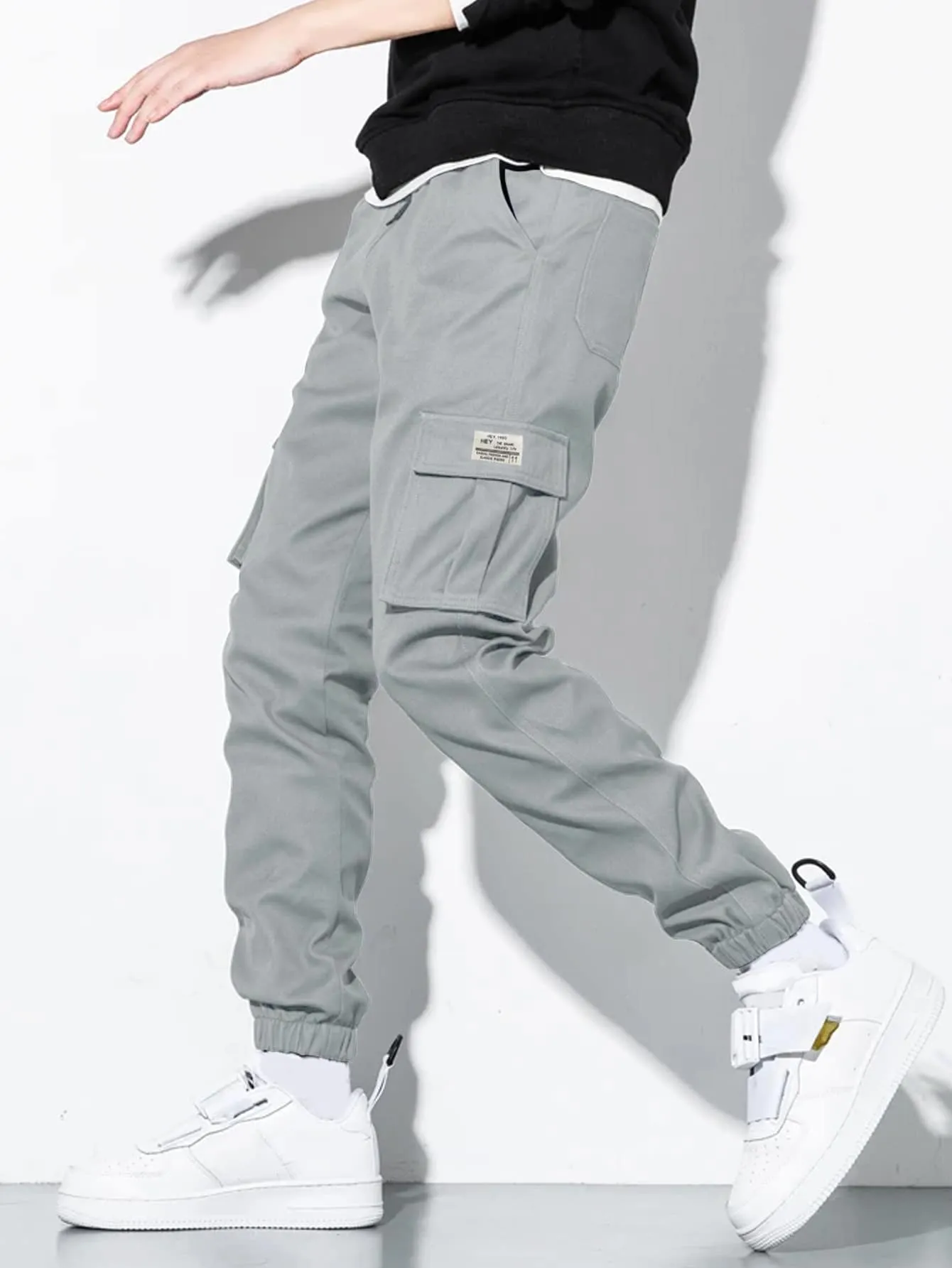 QA Hypemode Men Flap Pocket Cargo Trousers