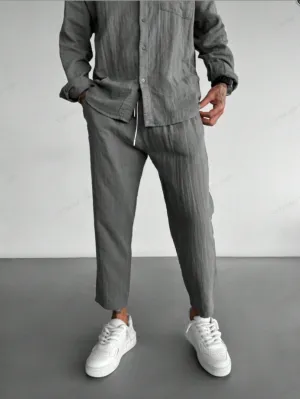 QA Men Solid Slant Pocket Pants