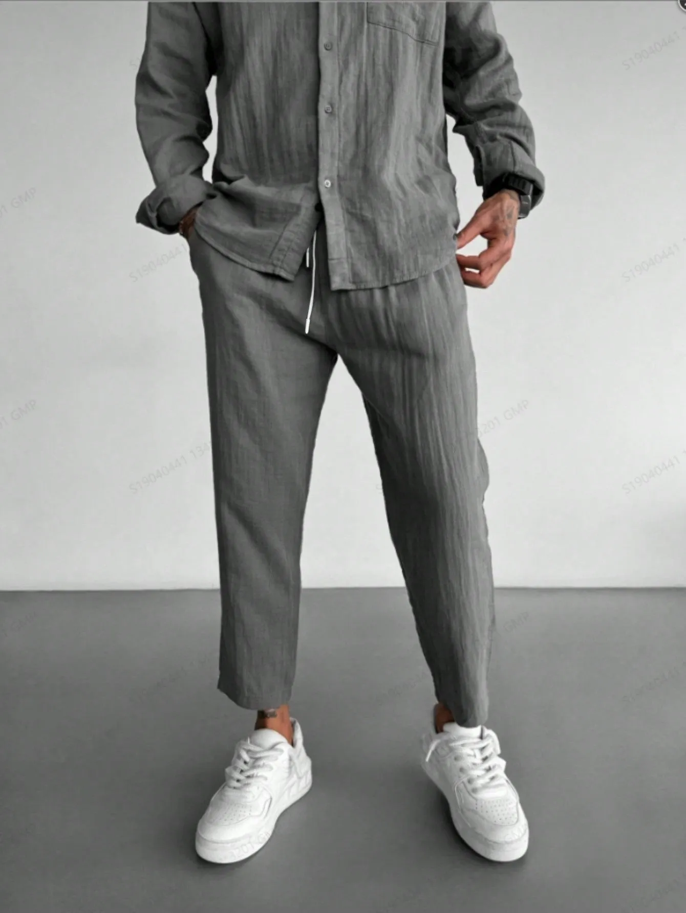 QA Men Solid Slant Pocket Pants