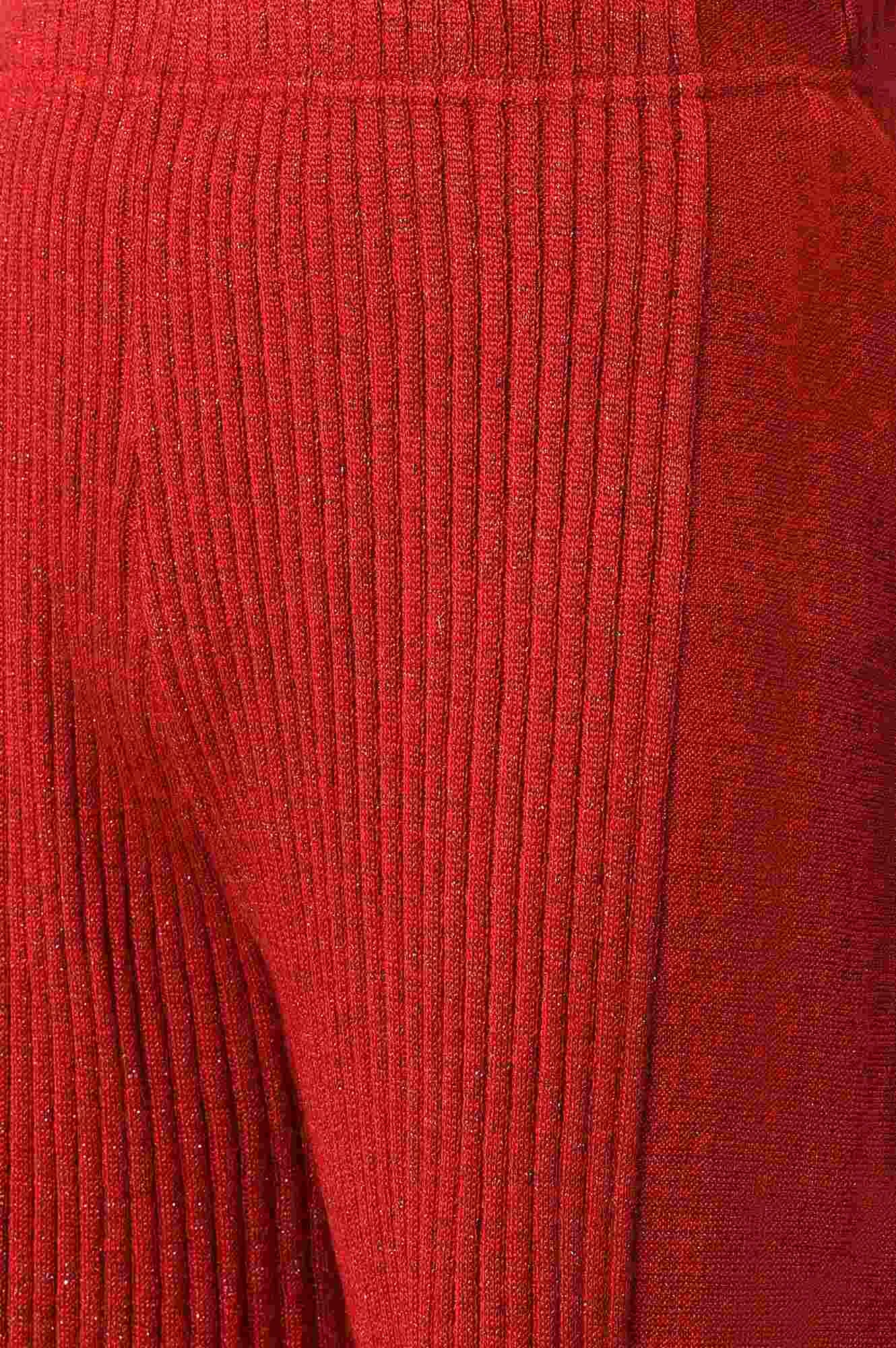 Red Acrylic Knitted Palazzo Pants