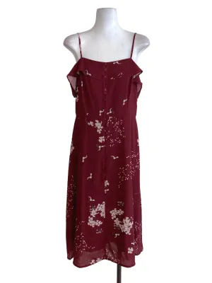 Red Floral Layered Sheath Dress