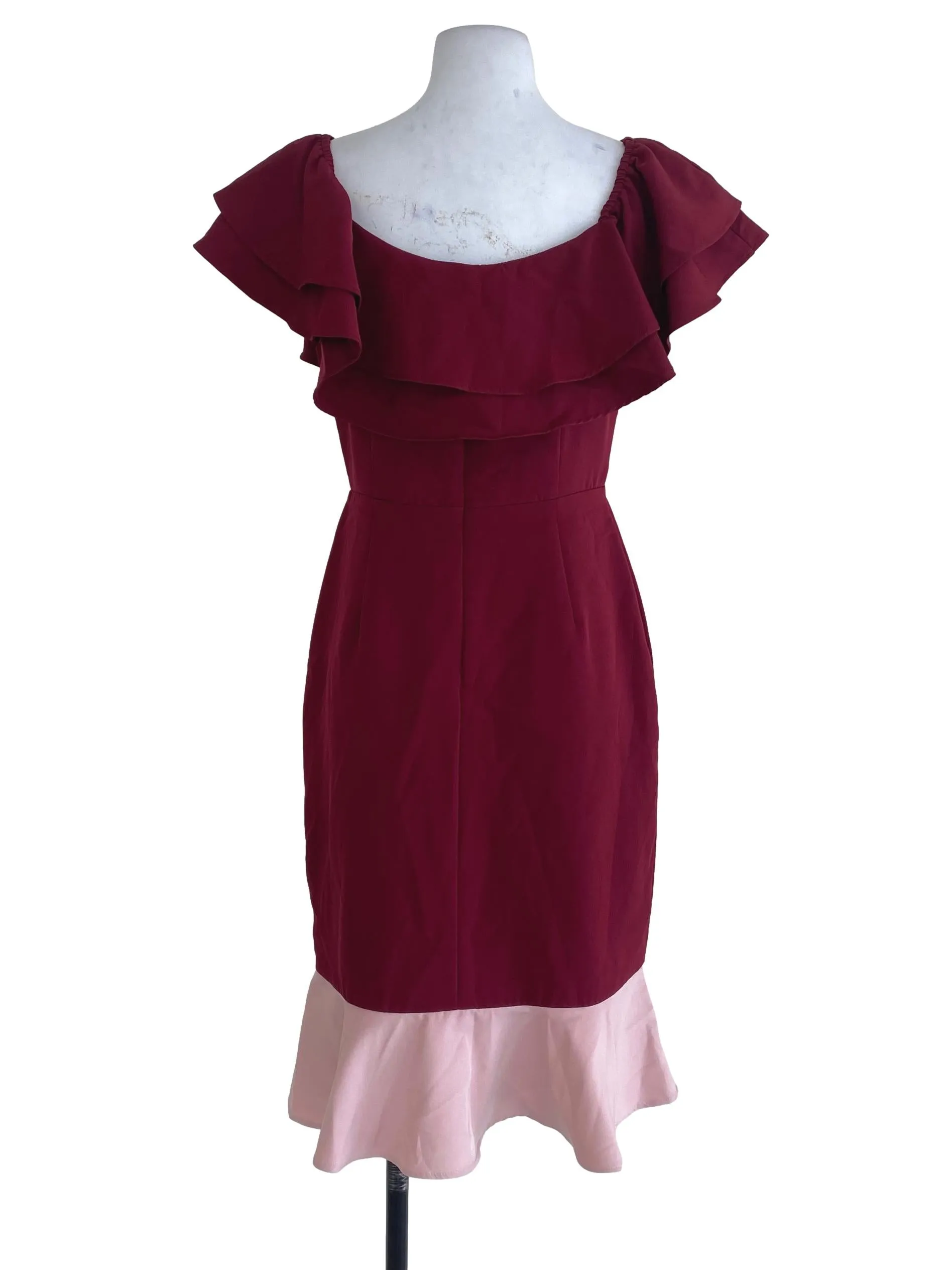 Red Plain Sheath Dress