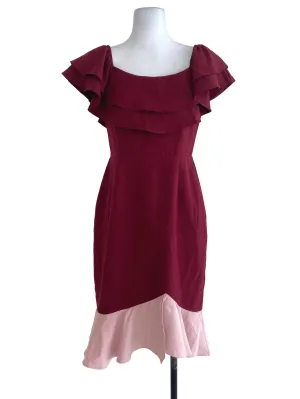 Red Plain Sheath Dress