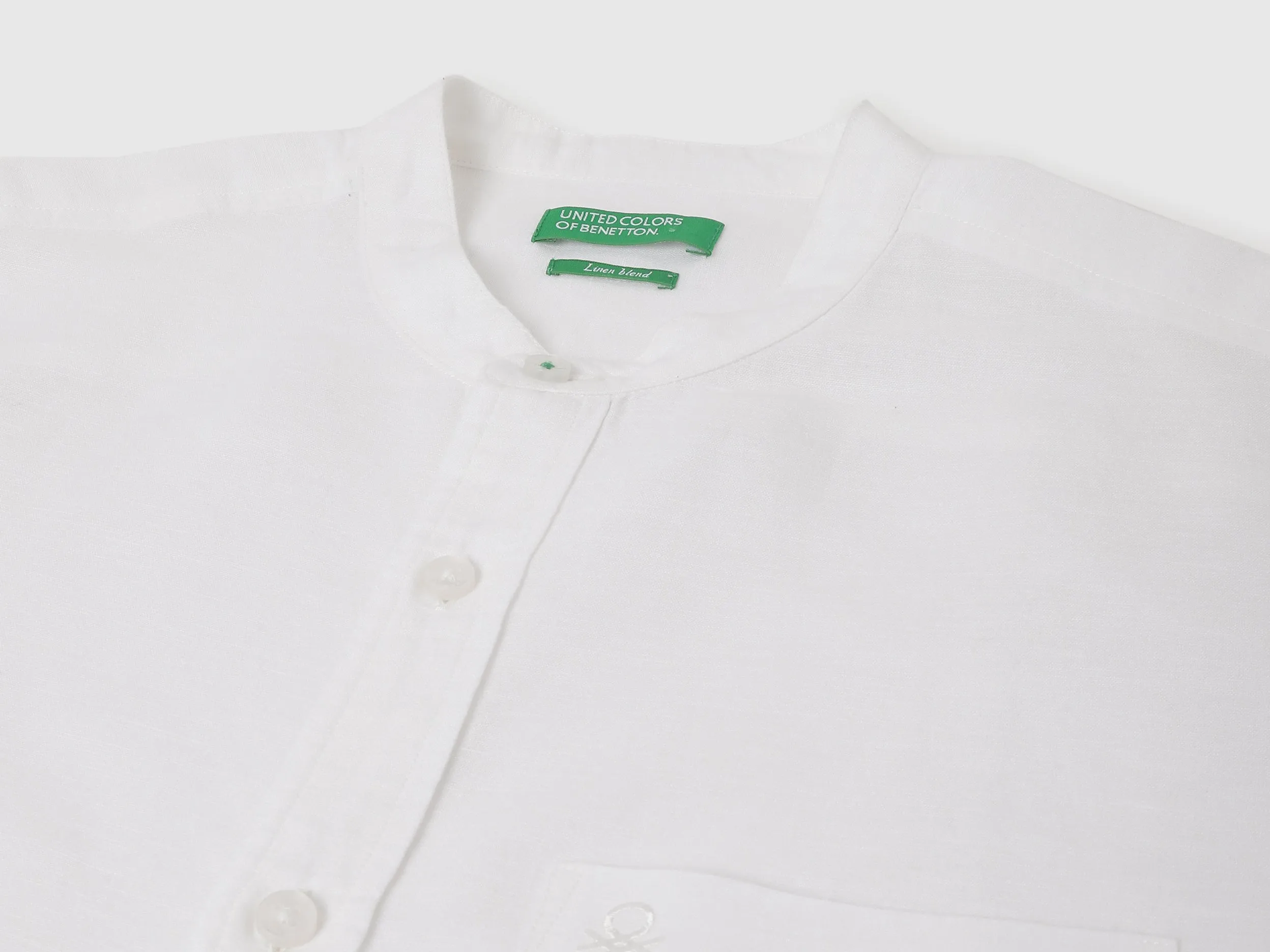 Regular Fit Mandarin Collar Solid Shirts