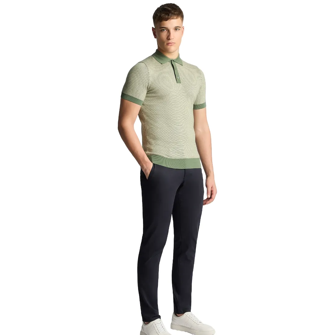 Remus Uomo Short Sleeve Knitted Polo Shirt - Green