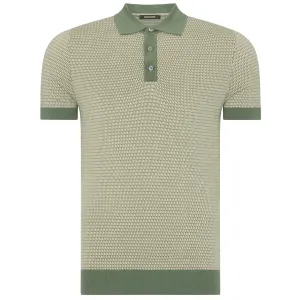 Remus Uomo Short Sleeve Knitted Polo Shirt - Green