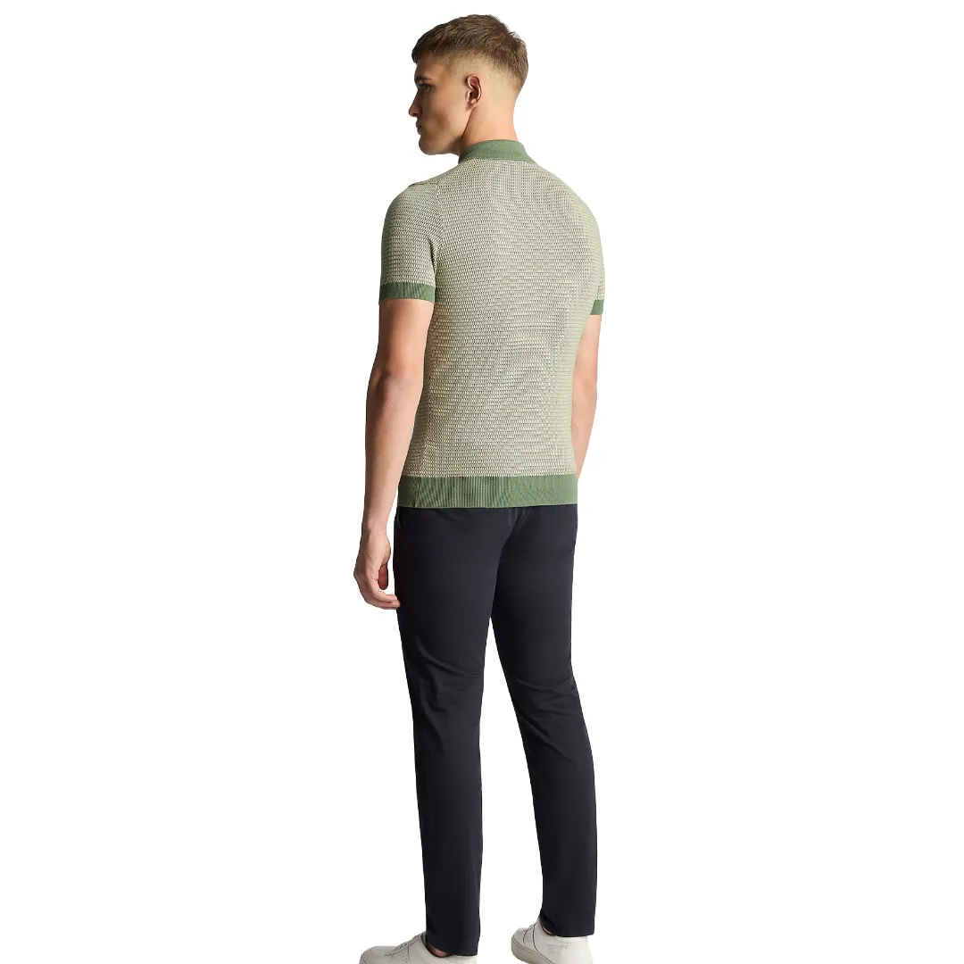 Remus Uomo Short Sleeve Knitted Polo Shirt - Green
