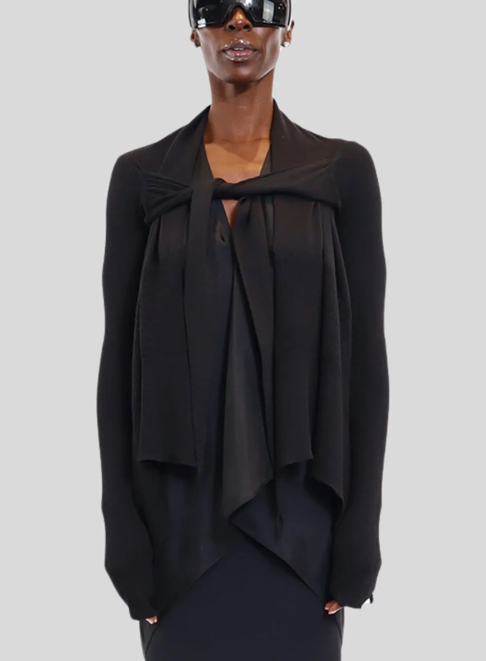 RICK OWENS | Tied Short Wrap Sweater