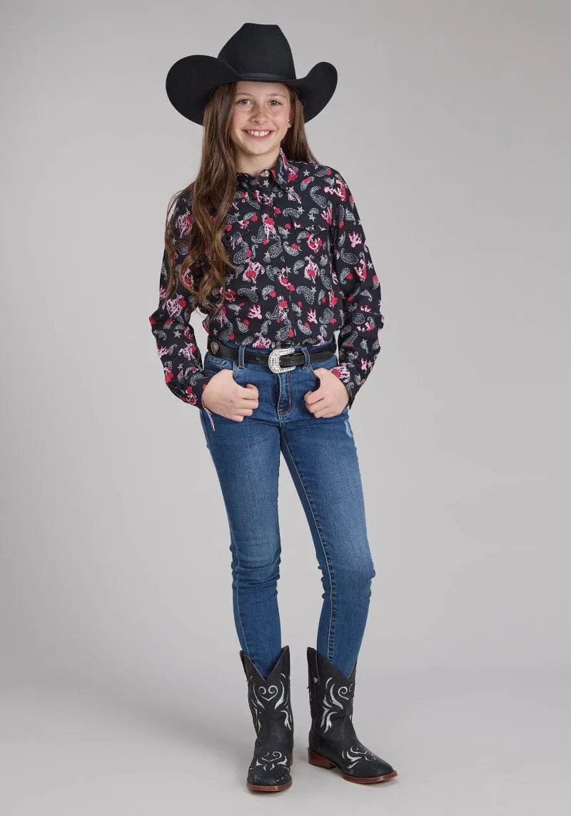 Roper Shirt Girls Five Star Collection Print