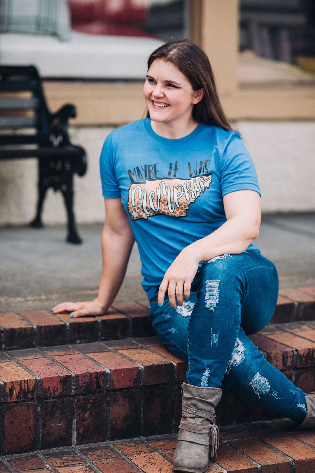 Royal Maybe It Was Memphis Tee /Vintage Country Style Shirt / Rocker Vintage Bella Tee