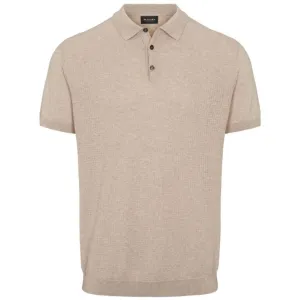 Sand Short Sleeve Knitted Retro Polo Shirt - Beige