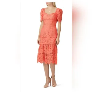 Saylor Louisa Lace Midi Dress Size Small Retail $253