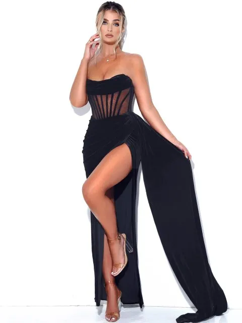 Sexy Off-the-shoulder Velvet Long Lady Vintage Elegant Party Dress